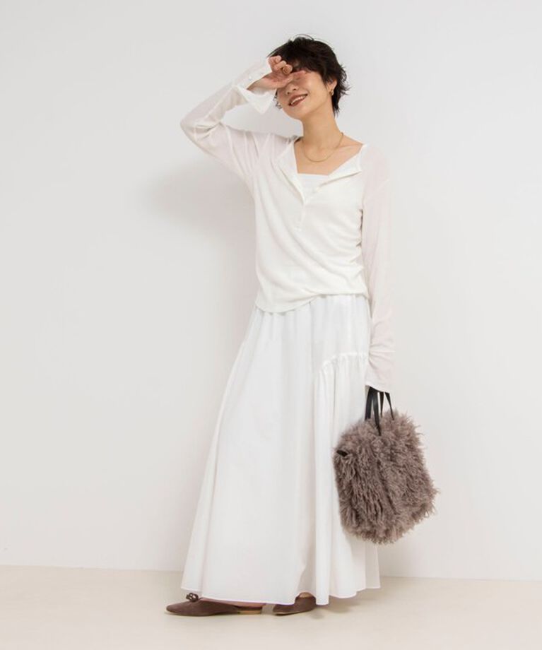 NOLLEY'S「カシミヤシルクヘンリー2WAYプルオーバーカットソー」|Tシャツ・カットソー|