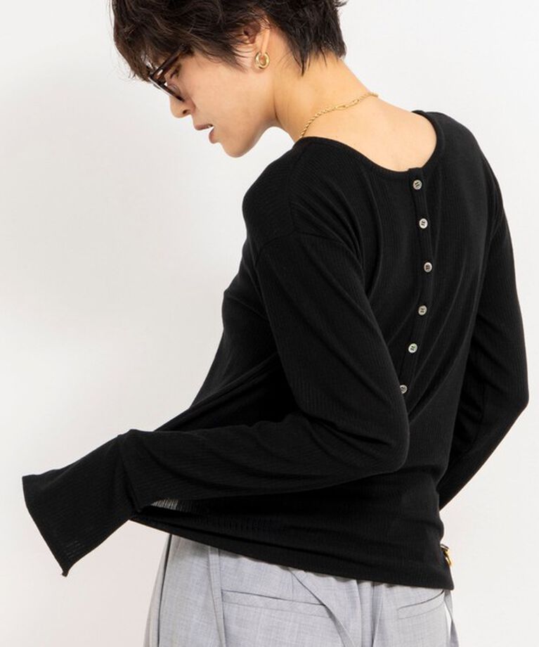 NOLLEY'S「カシミヤシルクヘンリー2WAYプルオーバーカットソー」|Tシャツ・カットソー|ブラック