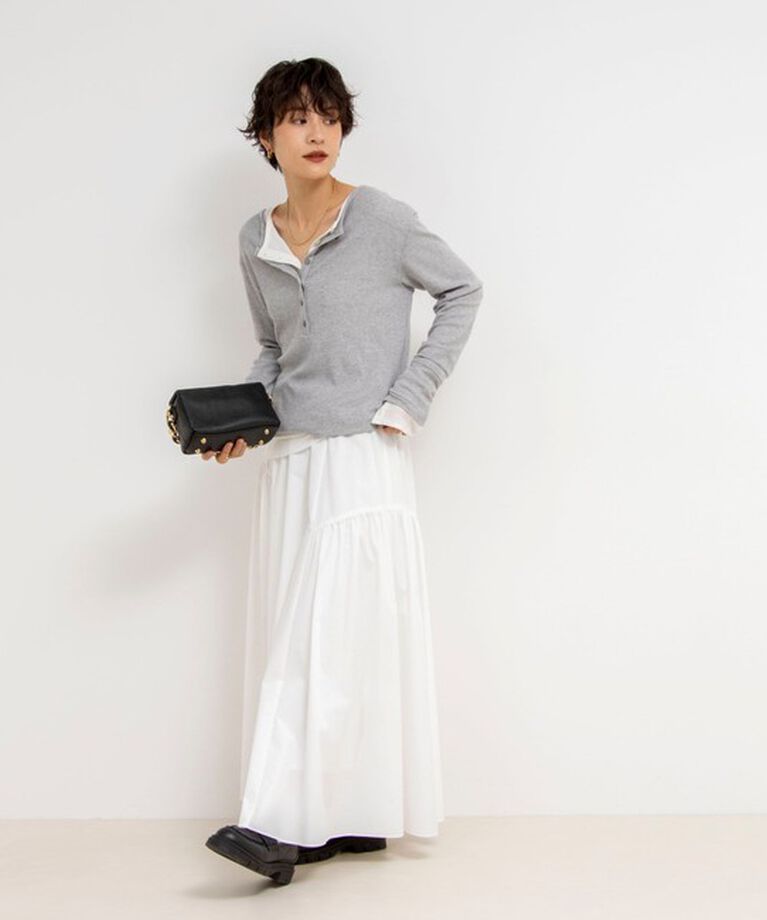 NOLLEY'S「カシミヤシルクヘンリー2WAYプルオーバーカットソー」|Tシャツ・カットソー|