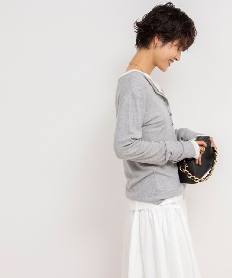 NOLLEY'S「カシミヤシルクヘンリー2WAYプルオーバーカットソー」|Tシャツ・カットソー|