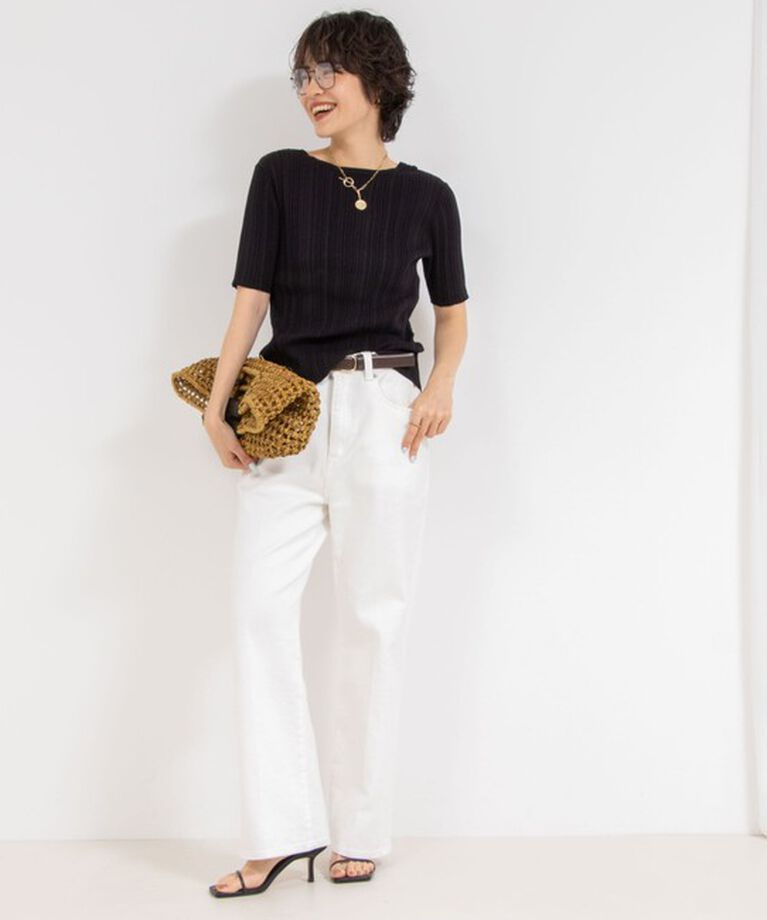 Rie Miller「【RM denim】センタープレスハイウエストデニム」|デニム|