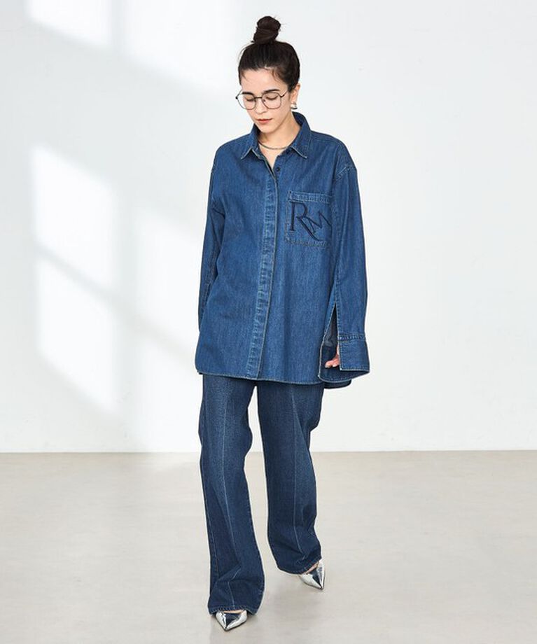 Rie Miller「【RM denim】センタープレスハイウエストデニム」|デニム|