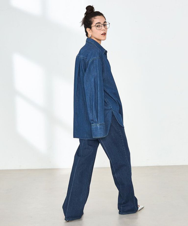 Rie Miller「【RM denim】センタープレスハイウエストデニム」|デニム|