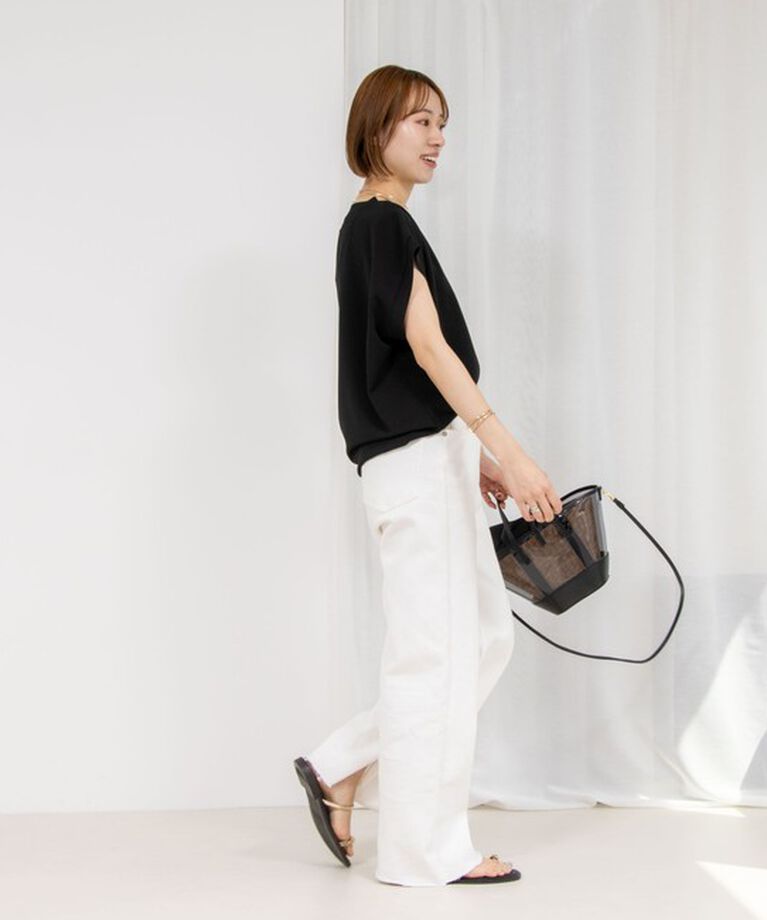 Rie Miller「【RM denim】スリットフレアハイウエストデニム」|デニム|