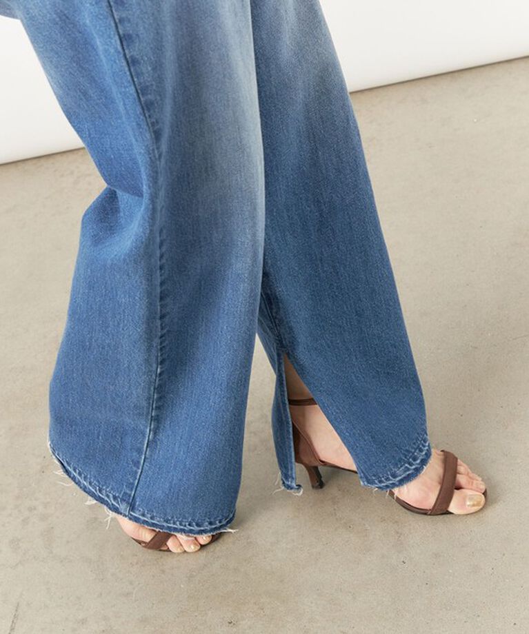 Rie Miller「【RM denim】スリットフレアハイウエストデニム」|デニム|