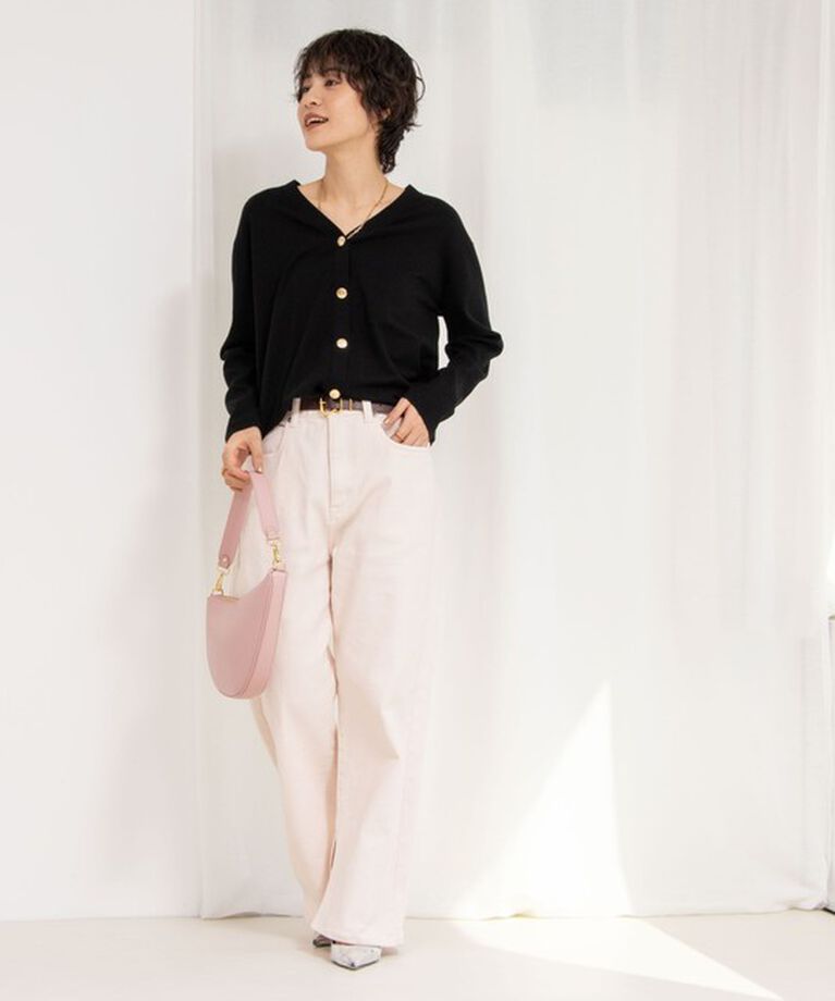 Rie Miller「【RM denim】スリットフレアハイウエストデニム」|デニム|