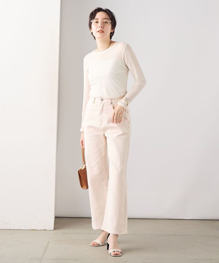 Rie Miller「【RM denim】スリットフレアハイウエストデニム」|デニム|