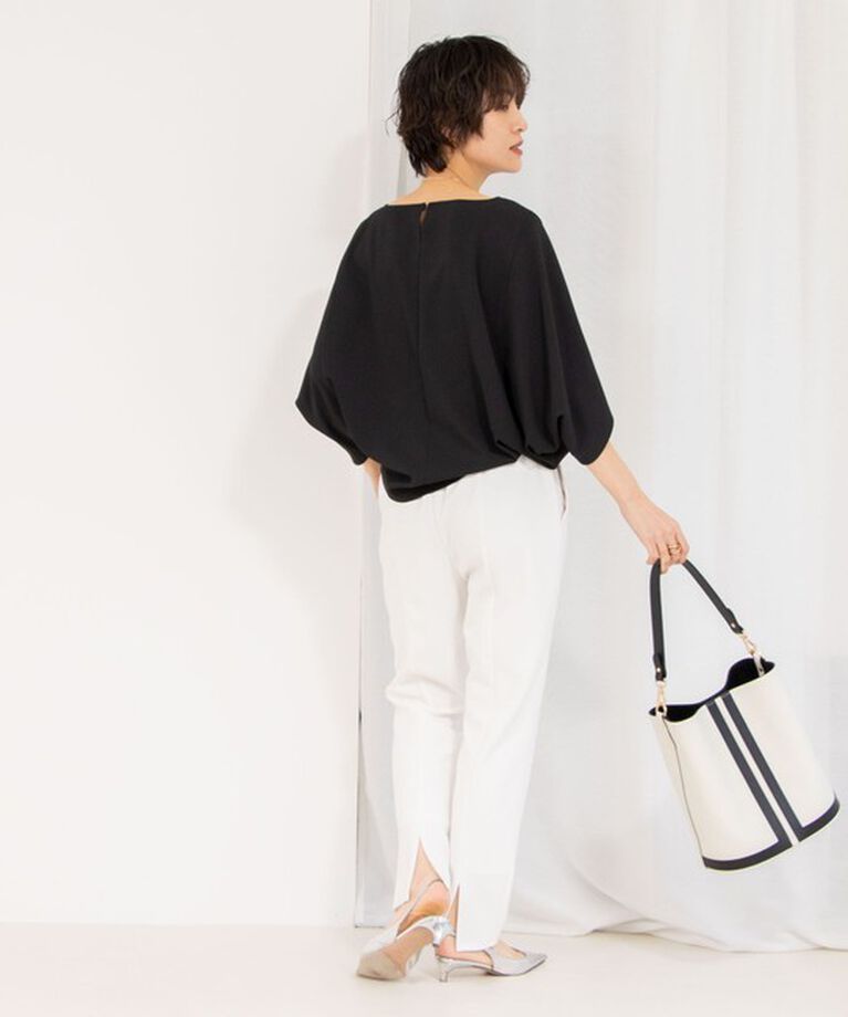 NOLLEY'S「《セットアップ対応》ウォッシャブルカットジョーゼットバックスリットパンツ」|その他|