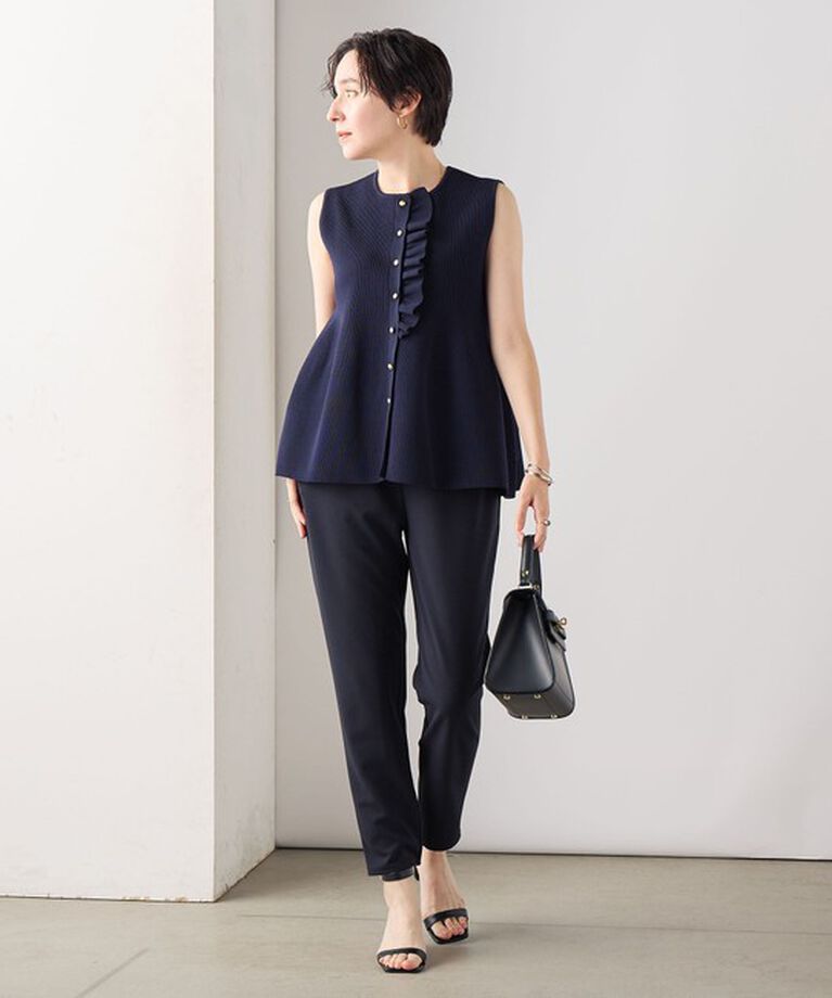 NOLLEY'S「《セットアップ対応》ウォッシャブルカットジョーゼットバックスリットパンツ」|その他|