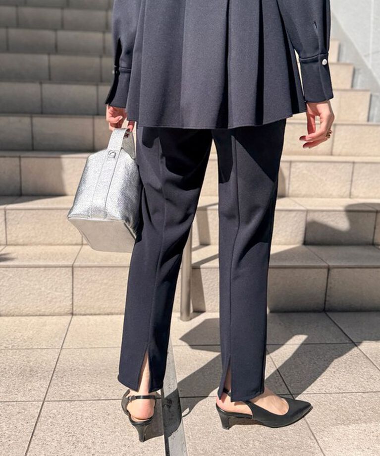 NOLLEY'S「《セットアップ対応》ウォッシャブルカットジョーゼットバックスリットパンツ」|その他|