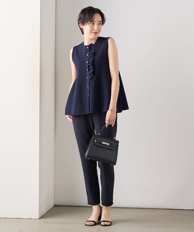 NOLLEY'S「《セットアップ対応》ウォッシャブルカットジョーゼットバックスリットパンツ」|その他|
