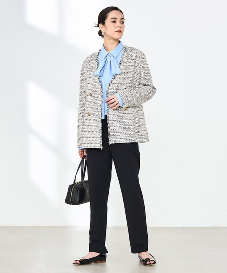 NOLLEY'S「《セットアップ対応》ウォッシャブルカットジョーゼットバックスリットパンツ」|その他|