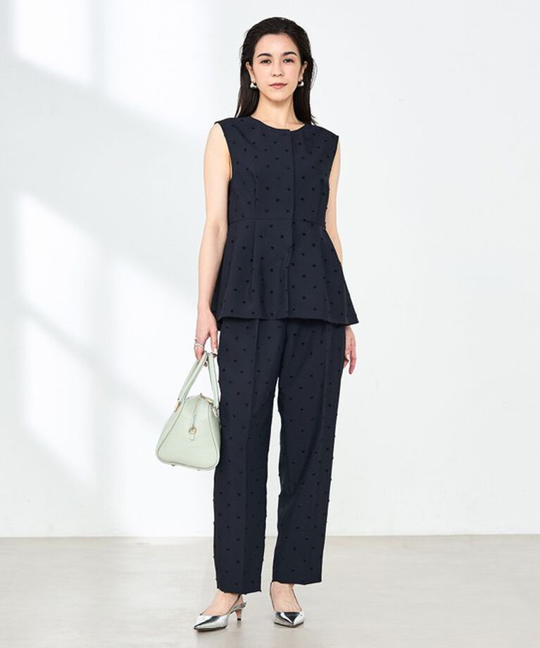 NOLLEY'S「《セットアップ対応》ウォッシャブルドットツッキリツータックテーパードパンツ」|その他|