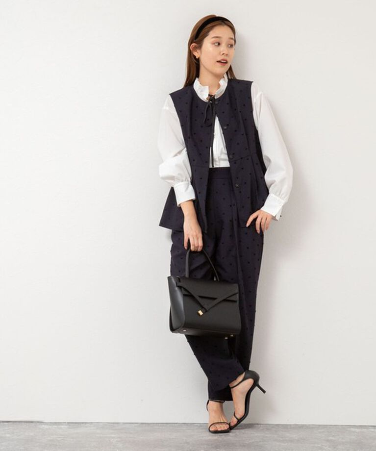 NOLLEY'S「《セットアップ対応》ウォッシャブルドットツッキリツータックテーパードパンツ」|その他|