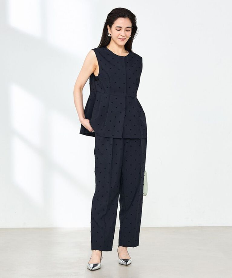 NOLLEY'S「《セットアップ対応》ウォッシャブルドットツッキリツータックテーパードパンツ」|その他|