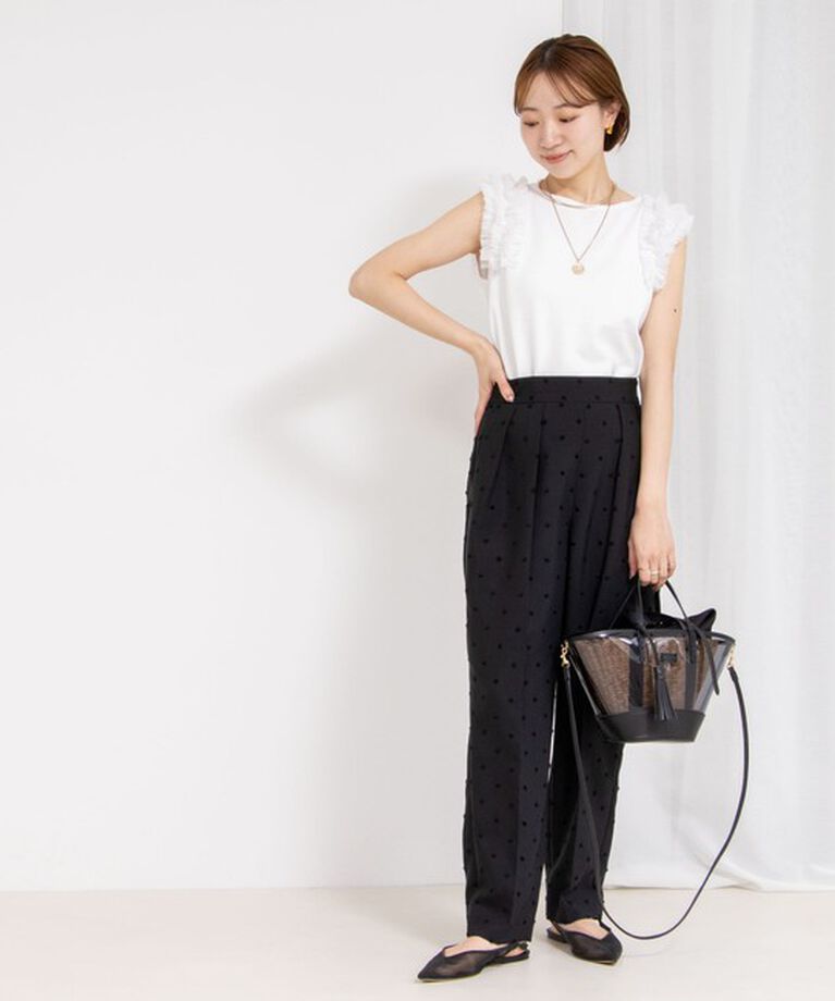 NOLLEY'S「《セットアップ対応》ウォッシャブルドットツッキリツータックテーパードパンツ」|その他|