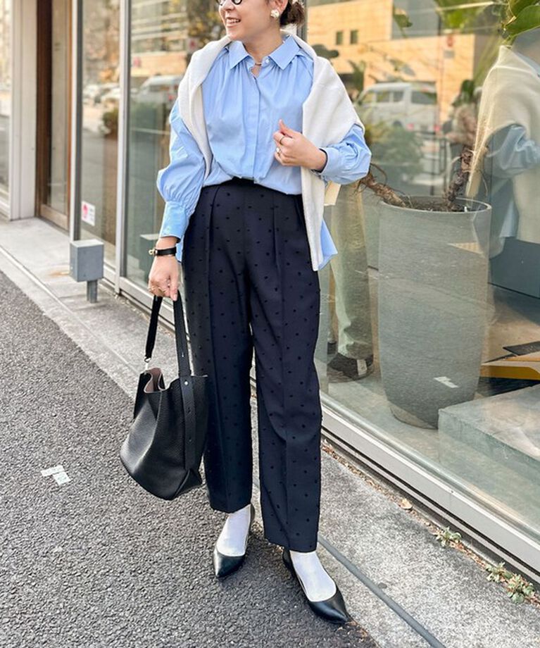 NOLLEY'S「《セットアップ対応》ウォッシャブルドットツッキリツータックテーパードパンツ」|その他|