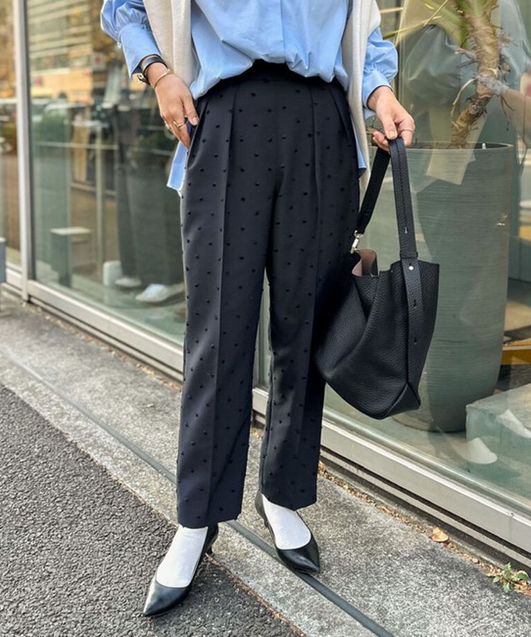 NOLLEY'S「《セットアップ対応》ウォッシャブルドットツッキリツータックテーパードパンツ」|その他|