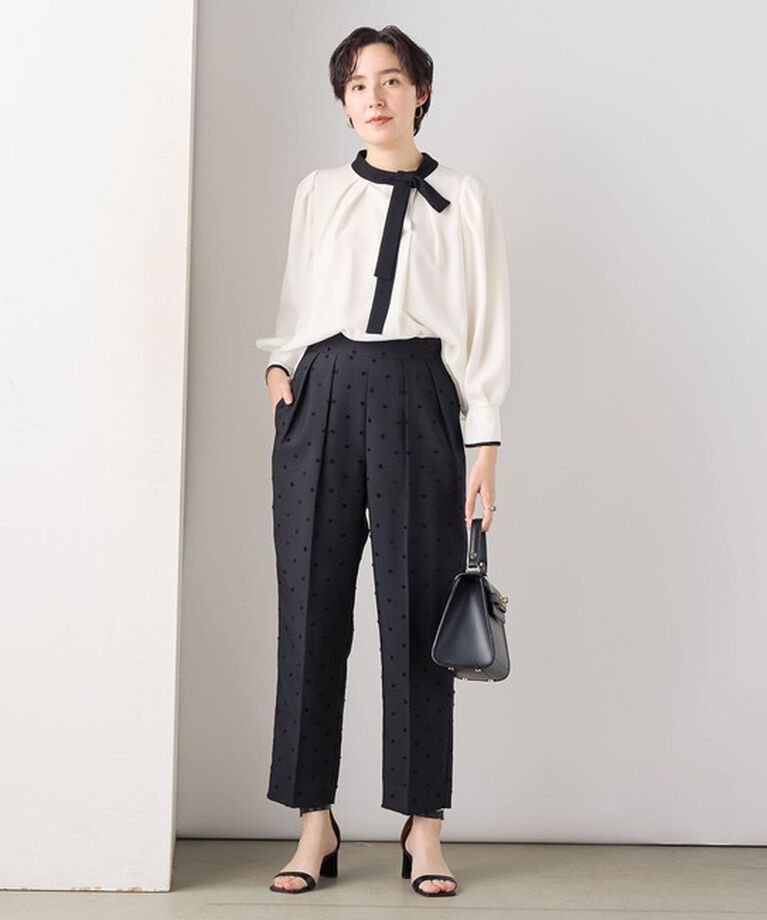 NOLLEY'S「《セットアップ対応》ウォッシャブルドットツッキリツータックテーパードパンツ」|その他|