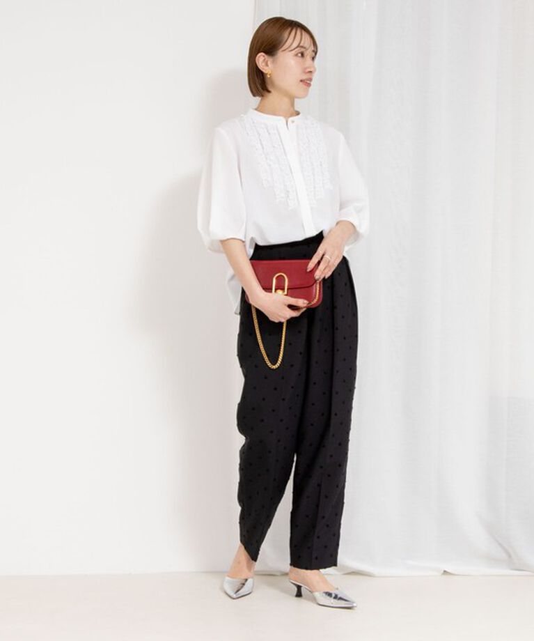 NOLLEY'S「《セットアップ対応》ウォッシャブルドットツッキリツータックテーパードパンツ」|その他|