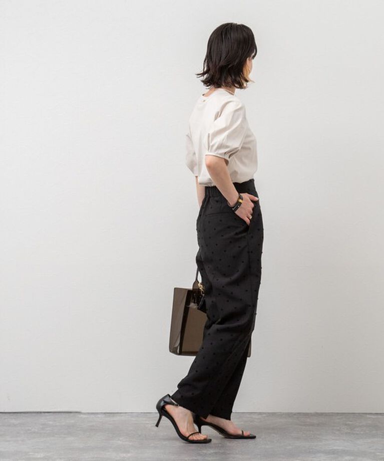 NOLLEY'S「《セットアップ対応》ウォッシャブルドットツッキリツータックテーパードパンツ」|その他|