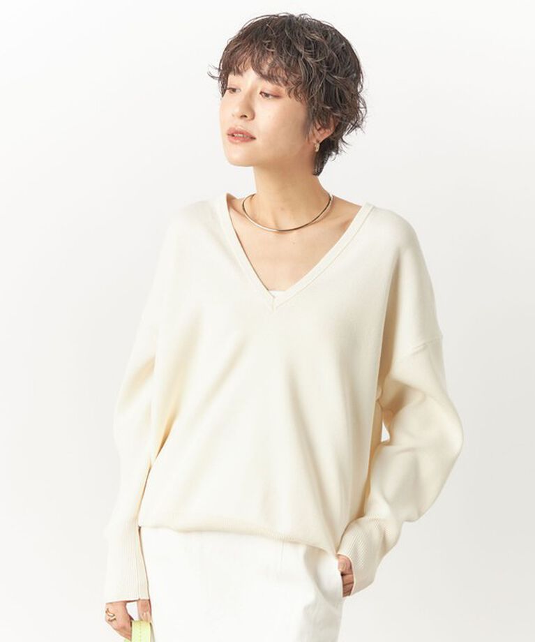 NOLLEY'S sophi「《手洗い可能》深Vネックプルオーバーニット」|ニット・セーター|