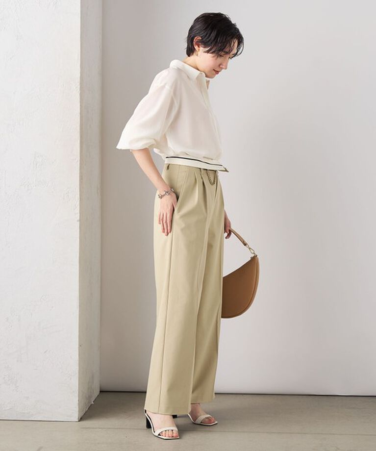 NOLLEY'S sophi「ウォッシャブル折り返しチノワイドパンツ」|その他|