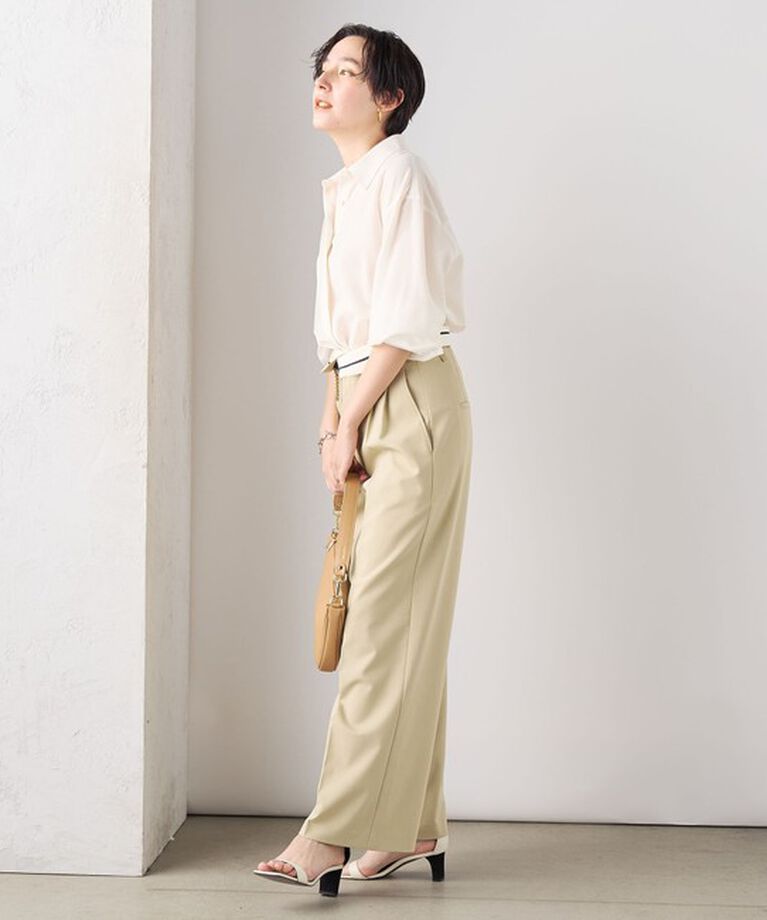 NOLLEY'S sophi「ウォッシャブル折り返しチノワイドパンツ」|その他|