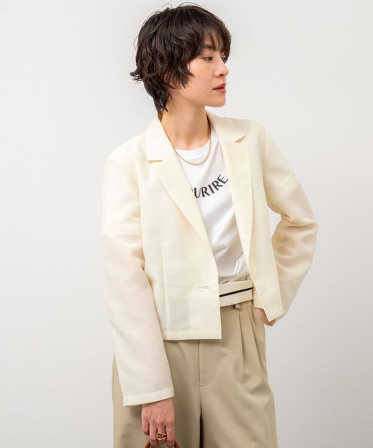 NOLLEY'S sophi「《セットアップ対応》オーガンジーショートジャケット」|テーラードジャケット|
