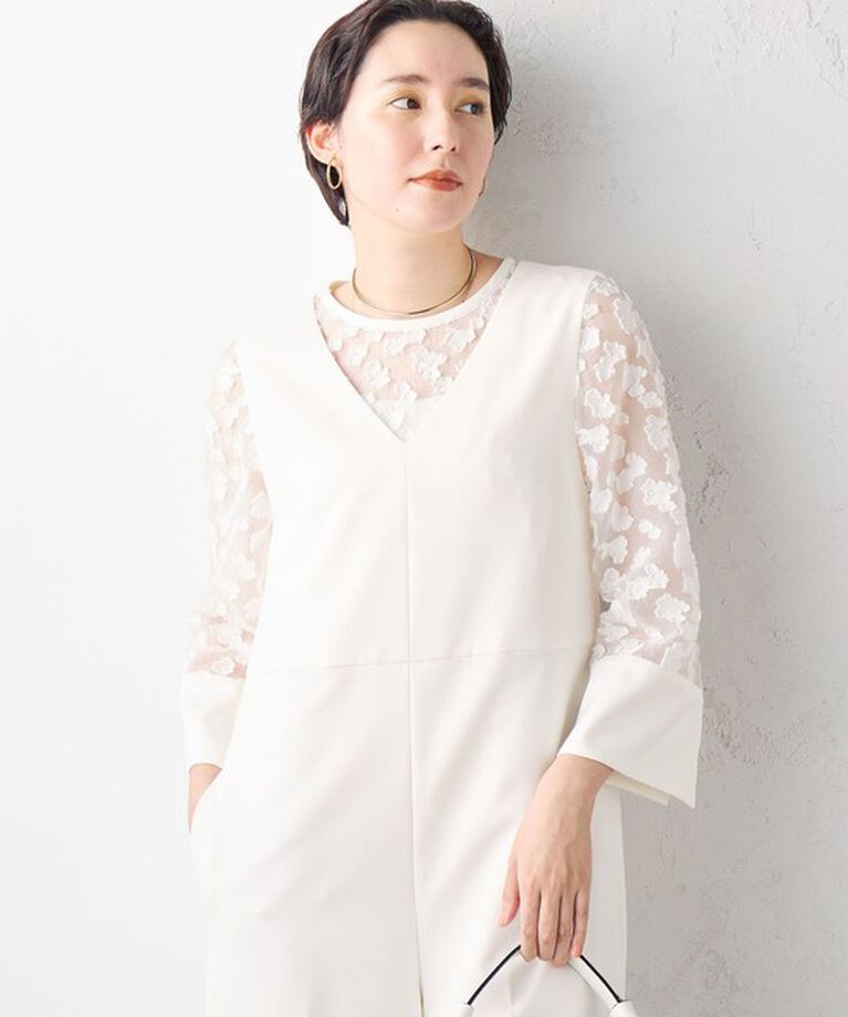 NOLLEY'S sophi「シアーフラワーカットジャガードブラウス」|シャツ・ブラウス|
