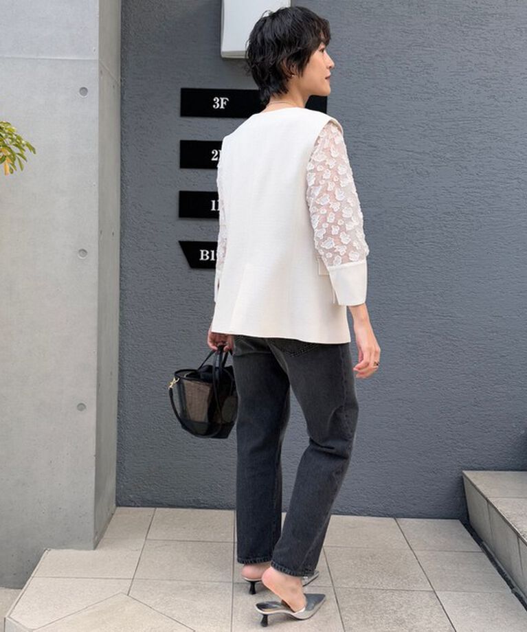 NOLLEY'S sophi「シアーフラワーカットジャガードブラウス」|シャツ・ブラウス|