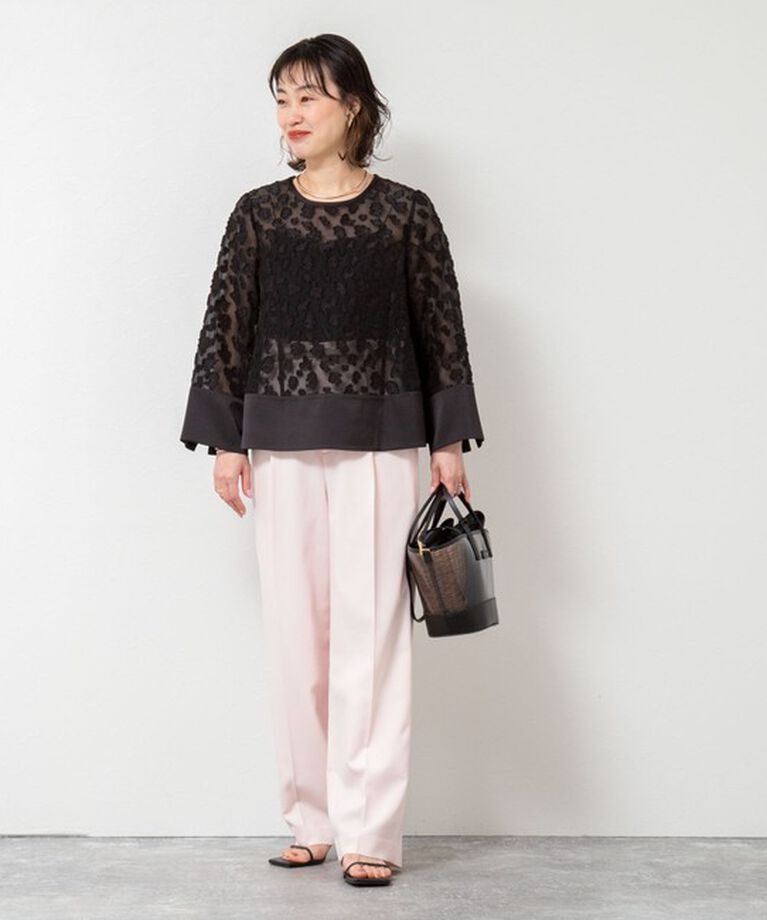 NOLLEY'S sophi「シアーフラワーカットジャガードブラウス」|シャツ・ブラウス|