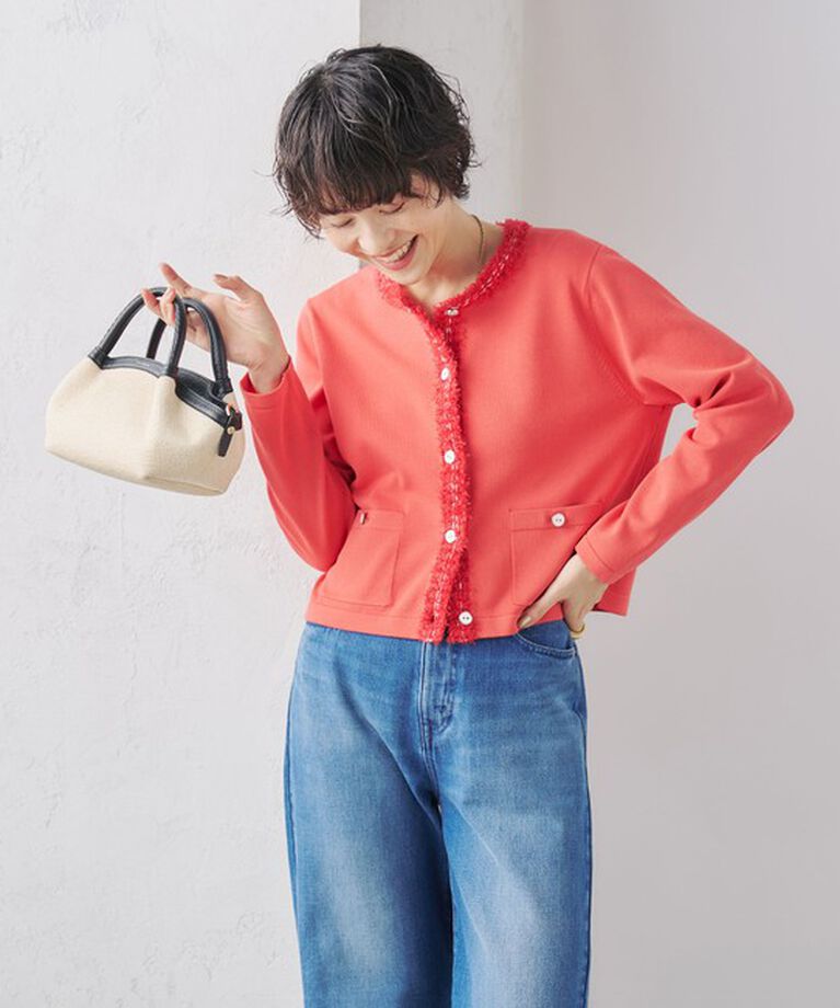 NOLLEY'S「《手洗い可能》フワシャギーステッチニットジャケット」|カーディガン|
