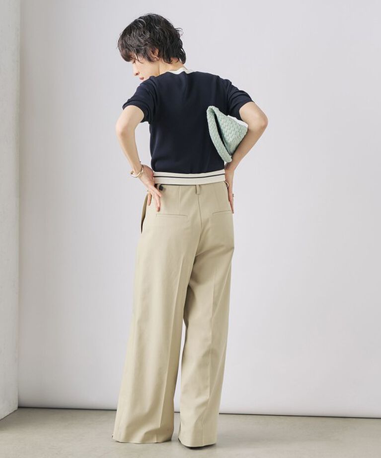 NOLLEY'S sophi「《アンサンブル対応》《手洗い可能》マルチファンクション総針ショートスリーブプルオーバーニット」|ニット・セーター|
