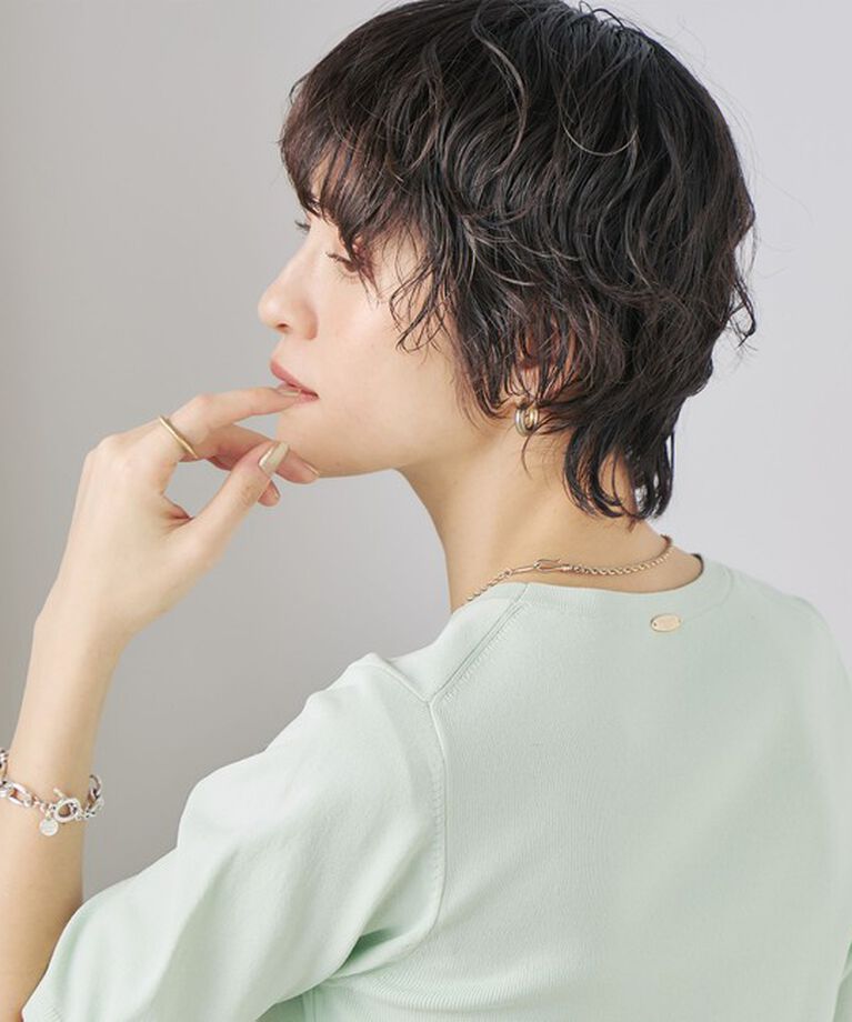NOLLEY'S sophi「《アンサンブル対応》《手洗い可能》マルチファンクション総針ショートスリーブプルオーバーニット」|ニット・セーター|