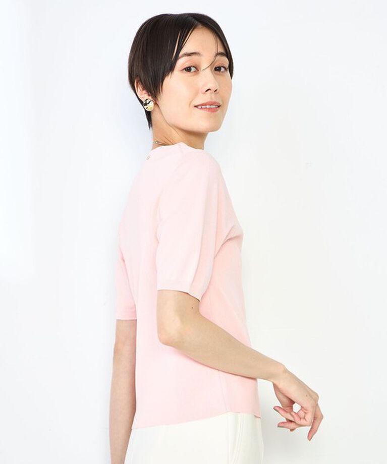 NOLLEY'S sophi「《アンサンブル対応》《手洗い可能》マルチファンクション総針ショートスリーブプルオーバーニット」|ニット・セーター|