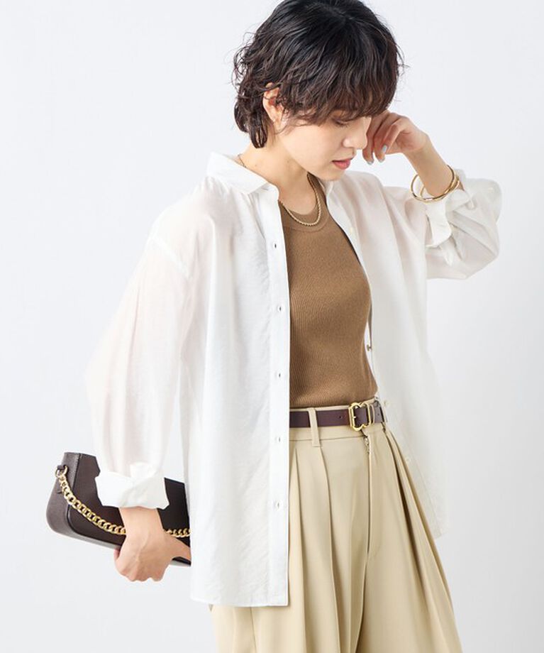 NOLLEY'S sophi「《セットアップ対応》シアーローン２WAYシャツ」|シャツ・ブラウス|ホワイト