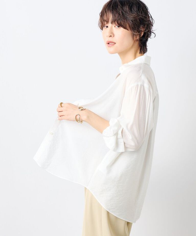 NOLLEY'S sophi「《セットアップ対応》シアーローン２WAYシャツ」|シャツ・ブラウス|