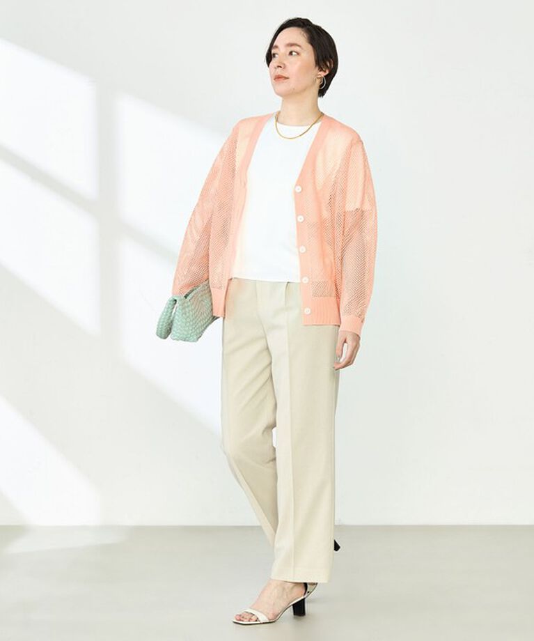 NOLLEY'S「《手洗い可能》メッシュ長袖Vネックカーディガン」|カーディガン|