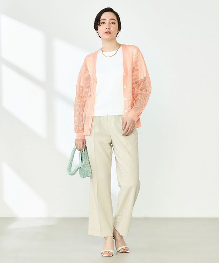 NOLLEY'S「《手洗い可能》メッシュ長袖Vネックカーディガン」|カーディガン|