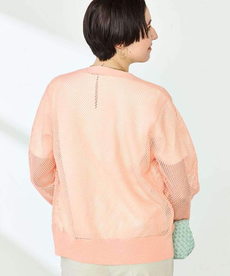 NOLLEY'S「《手洗い可能》メッシュ長袖Vネックカーディガン」|カーディガン|