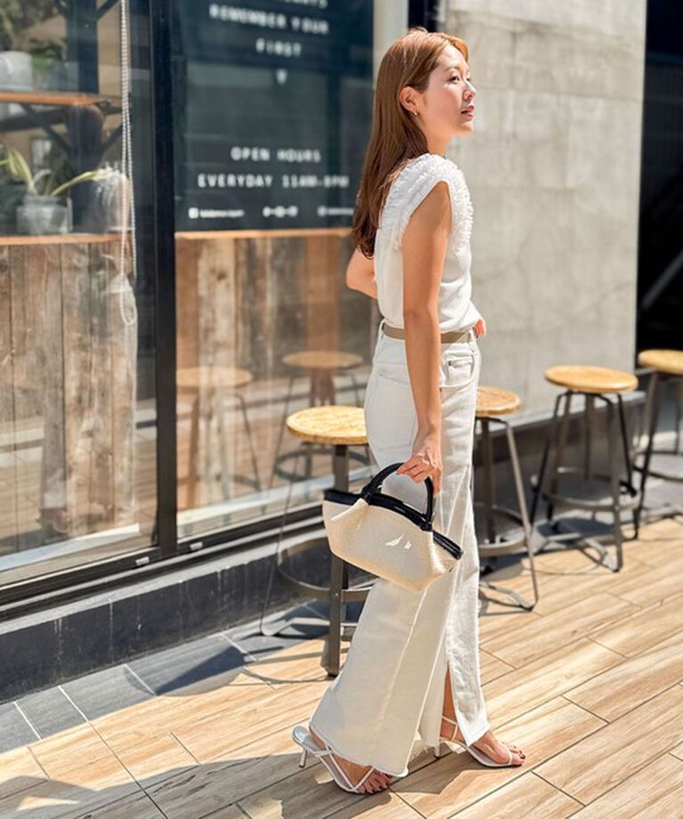 NOLLEY'S「【PR阿部☆別注】《手洗い可能》肩フリルノースリーブプルオーバーニット」|ニット・セーター|