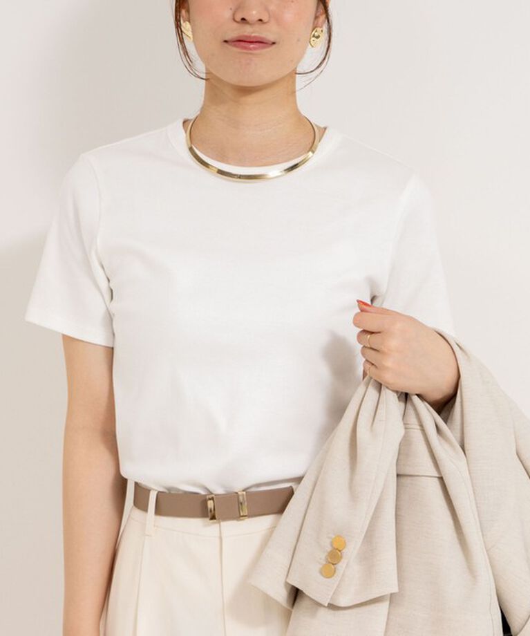 NOLLEY'S「◇【WEB限定】コンパクトベアテレコクルーネック半袖Tシャツ」|シャツ・ブラウス|