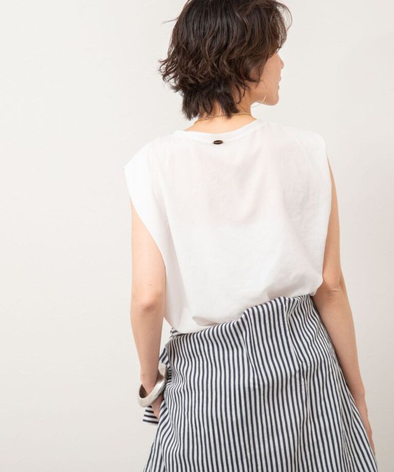 NOLLEY'S「【松葉☆別注アイテム】《セットアップ対応》エアリージョーゼットノースリーブブラウス」|シャツ・ブラウス|