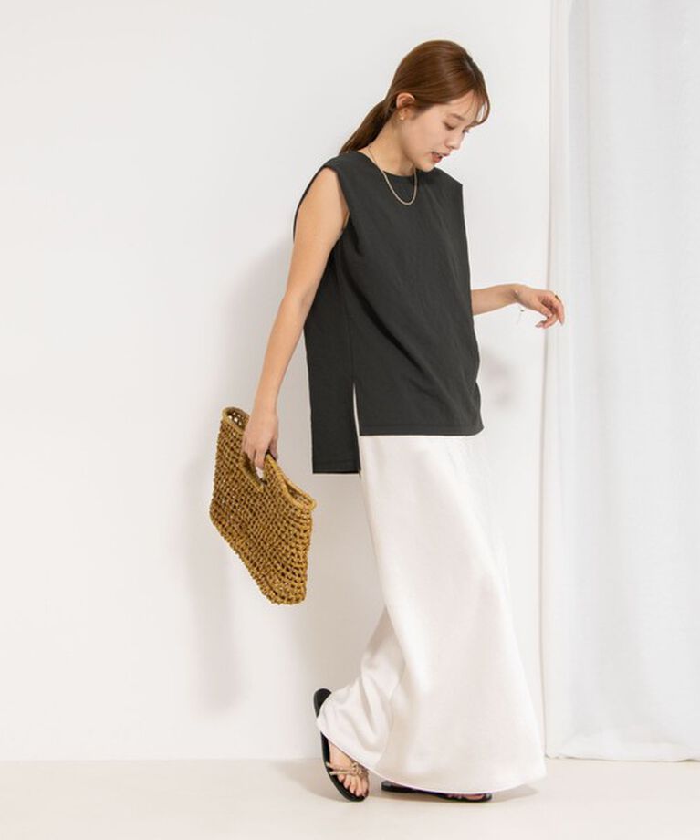 NOLLEY'S「【松葉☆別注アイテム】《セットアップ対応》エアリージョーゼットノースリーブブラウス」|シャツ・ブラウス|