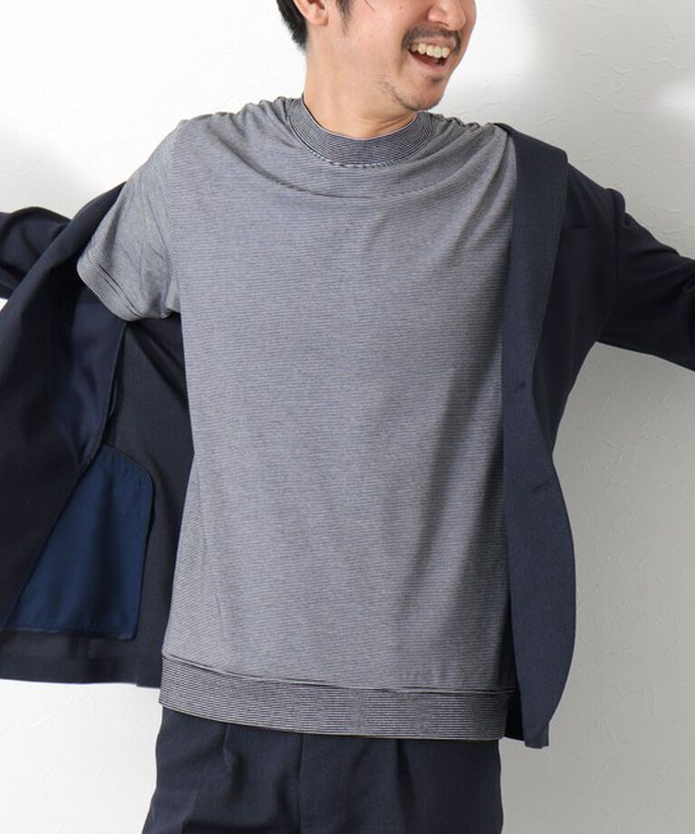 NOLLEY'S goodman「《ビジカジ対応》セミシルケットスムース ボーダードレスTシャツ 25SS」|Tシャツ・カットソー|