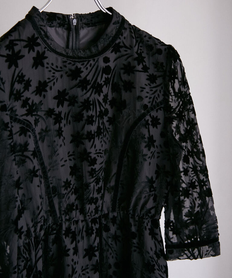VIS「【VISDRESS】フロッキーワンピース【低身長向けサイズ有】」|ドレス|