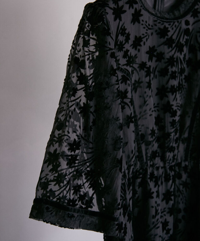 VIS「【VISDRESS】フロッキーワンピース【低身長向けサイズ有】」|ドレス|