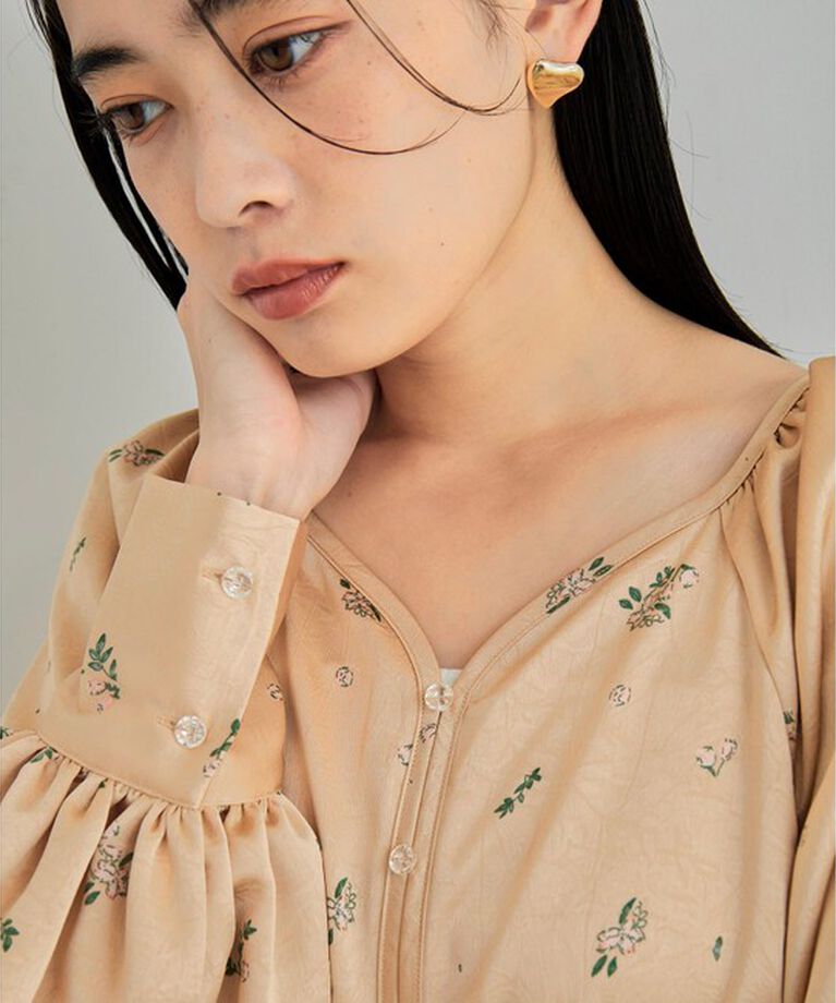 VIS「オリジナル花柄クリンクル加工ワンピース」|ワンピース|