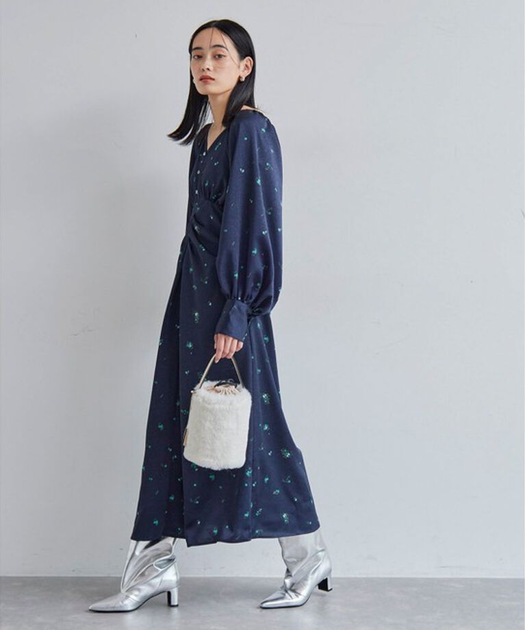 VIS「オリジナル花柄クリンクル加工ワンピース」|ワンピース|